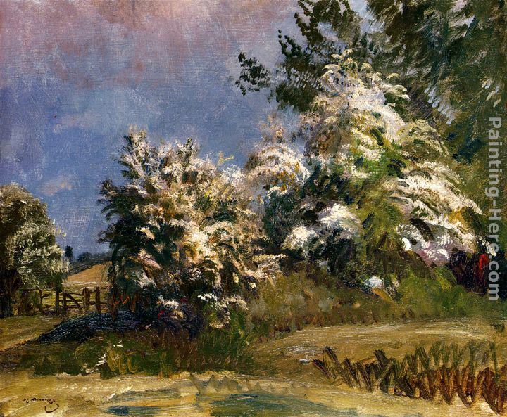 May Blossoms, Stoke-By-Nayland painting - Sir Alfred James Munnings May Blossoms, Stoke-By-Nayland art painting
